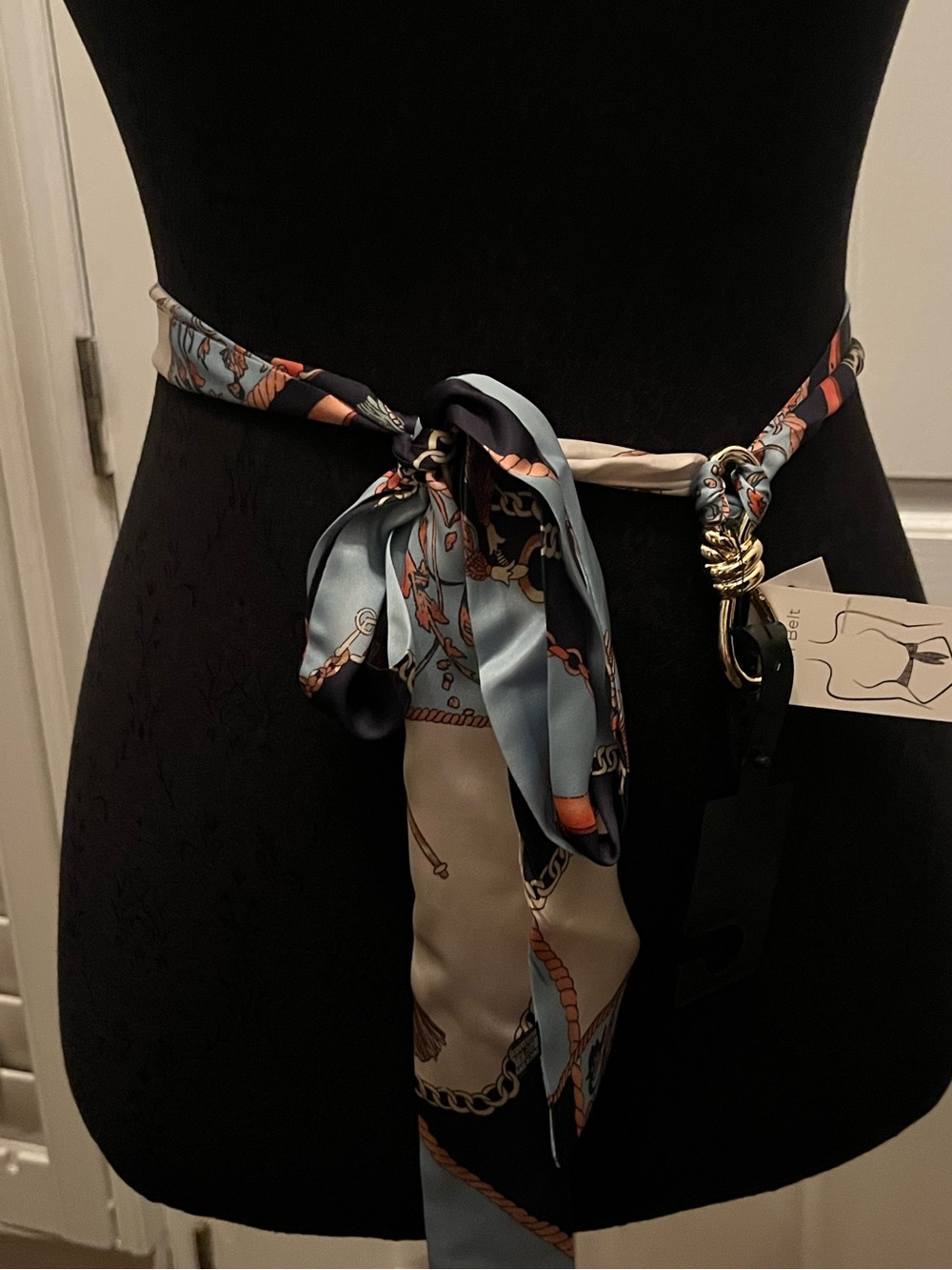 NWT HOUSE OF HARLOW 1960 WOMEN'S CHAIN PRINT SCARF BELT- SMALL/MEDIUM